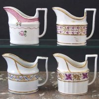 Lot 831 - Four Coalport cream boats circa 1800   one