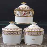 Lot 833 - Three Coalport sucriers circa 1805   of oval form