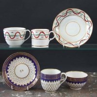 Lot 844 - Two Derby trios circa 1790 - 1800