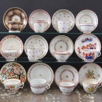 Lot 862 - Eight Newhall cups and saucers and four teabowls