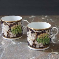 Lot 872 - Pair of Newhall coffee cans circa 1800   painted
