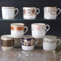 Lot 874 - Eight Newhall coffee cans circa 1790 - 1800