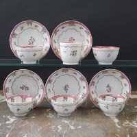 Lot 876 - Four Newhall teabowls and a trio circa 1790
