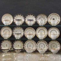 Lot 881 - Ten Newhall cups and saucers and five teabowls and saucers circa 1800