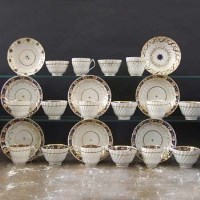 Lot 890 - Eight Keeling (Factory X) trios circa 1800   with