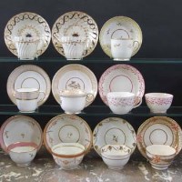 Lot 893 - Five Factory X and Z cups and saucers, four