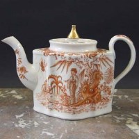 Lot 913 - Keeling factory X teapot circa 1795,   finely