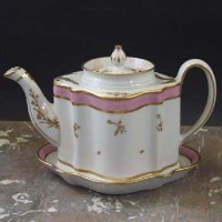 Lot 917 - Newhall teapot and stand circa 1795   painted