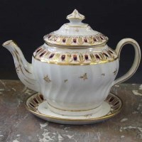 Lot 921 - Newhall teapot and stand circa 1795   painted