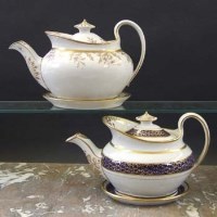 Lot 926 - Two Newhall teapots and stands circa 1810