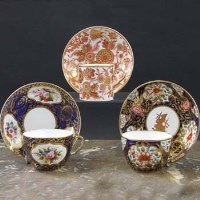 Lot 946 - Two Spode bute shaped cups and saucers circa 1810