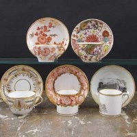 Lot 948 - Five Spode cups and saucers circa 1820