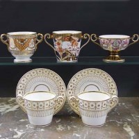 Lot 956 - Pair of Spode chocolate cups and stands circa