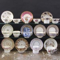 Lot 960 - Seven English porcelain cups and saucers and four