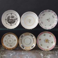 Lot 971 - Six English porcelain saucer dishes circa 1800 