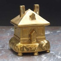 Lot 978 - Gilded pastel burner possibly Rockingham circa