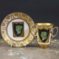 Lot 995 - Cabinet cup and saucer circa 1820   painted in