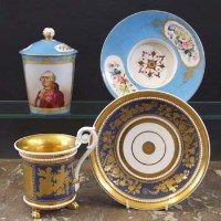 Lot 996 - Paris porcelain empire shape cup and saucer circa