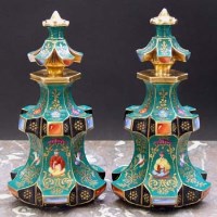Lot 1012 - Pair of Paris porcelain bottles.