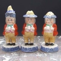 Lot 1013 - Set of Three Staffordshire Toby Cruets