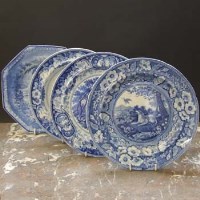 Lot 1016 - Four Blue Transfer plates
