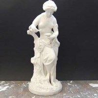 Lot 1036 - Minton Parian nude with oil lamp.