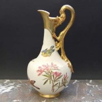 Lot 1047 - Royal Worcester Ewer with dragon handle.