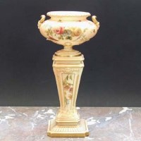 Lot 1048 - Royal Worcester pedestal urn.