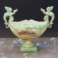 Lot 1056 - Graingers twin handled vase.