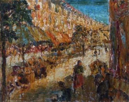 Lot 26 - John Hampson, Boulevard des Italiens, oil