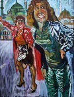 Lot 40 - John Bratby, Two Friendly Ladies, Constantinople, oil