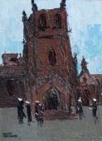 Lot 82 - Gwilym Pritchard, Rennes Cathedral, oil