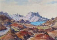 Lot 99 - T. Train, Coigach & Stac Polly and Ben Ghobhlash, watercolour