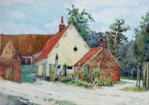Lot 101 - William D.Earp, Petit Baiseux, France, watercolour