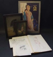 Lot 112 - George S. Dixon, Assortment of sketchbooks, paintings, etchings and books illustrated by the artist
