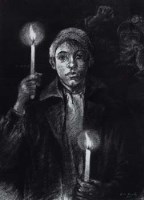 Lot 120 - Gwen Mandley, The Miners, charcoal