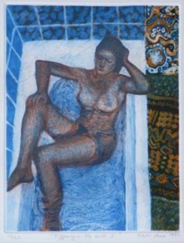 Lot 135 - Trevor Price, Tiffany in the Bath I, coloured etching