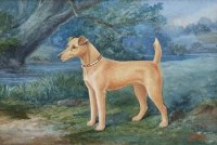 Lot 163 - G.W. Story, Terrier in landscape, watercolour