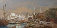 Lot 174 - G.H. Andrews, The Fruit Wharf, Constantinople, watercolour