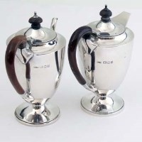 Lot 198 - Silver coffee and hot water jug