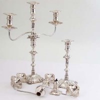Lot 206 - Filled silver candelabra (Pair).