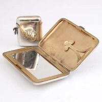 Lot 210 - Silver calling card case and vesta.