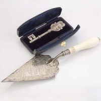 Lot 215 - Victorian silver and ivory presentation trowel
