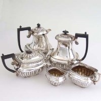 Lot 242 - Five piece silver tea set