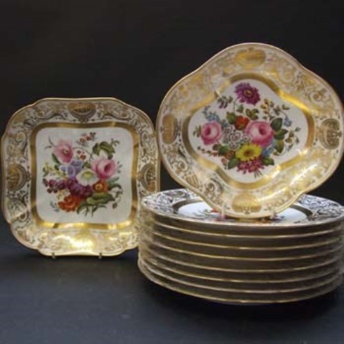 Lot 606 - Copeland Spode fine dessert service painted with