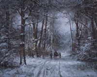 Lot 13 - Van Meurs, Winter woodland scene, oil