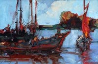 Lot 49 - Ken Moroney, Boats, oil