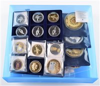Lot 4 - Collection of mainly GB Royalty commemorative coins and medallions in six presentation cases.