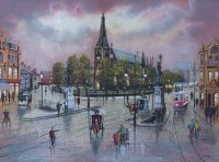 Lot 66 - Bernard McMullen, St Anne’s Square, Manchester, pastel