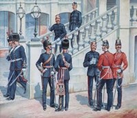 Lot 80 - Charles C. Stadden, Royal Marine Artillery Officers Mess, Eastney 1874, watercolour